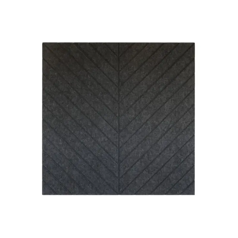 Akoestisch wandpaneel PET-vilt - 100x100cm - Visgraat motief Antraciet Produit De Marque