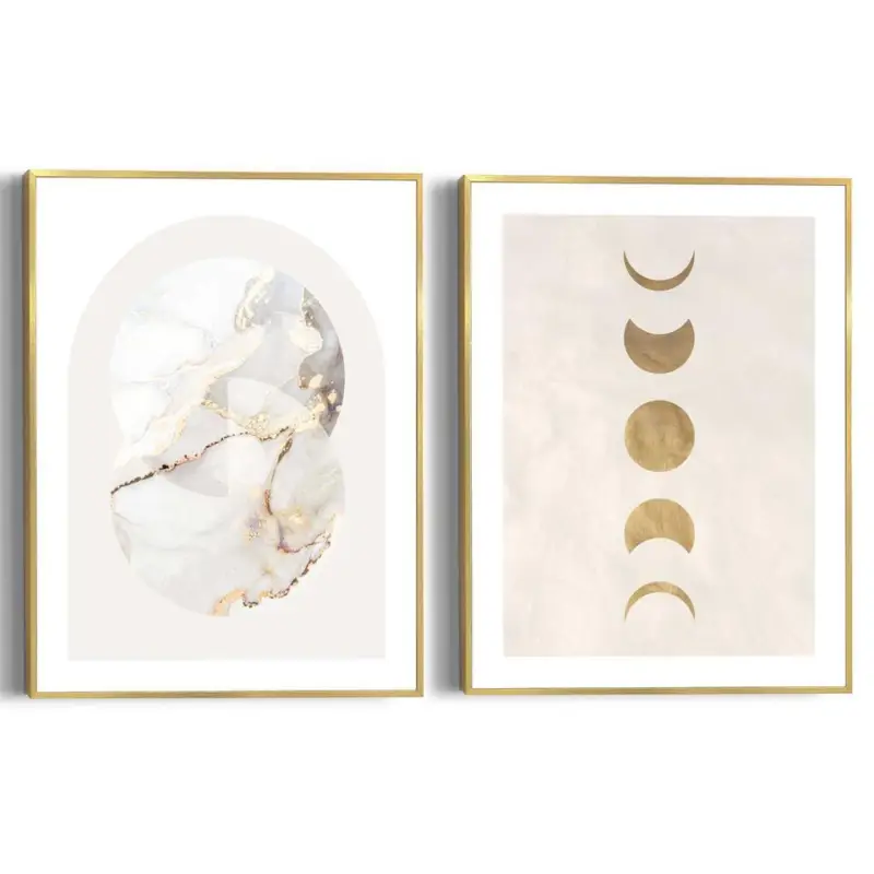 Dernier Modèle Set poster met lijst - Marble Gold