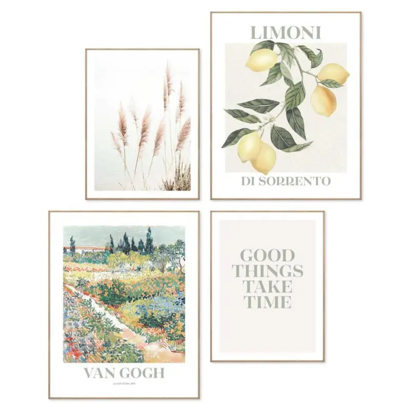 Bon Marché Set poster met lijst - Van Gogh tuin in bloei