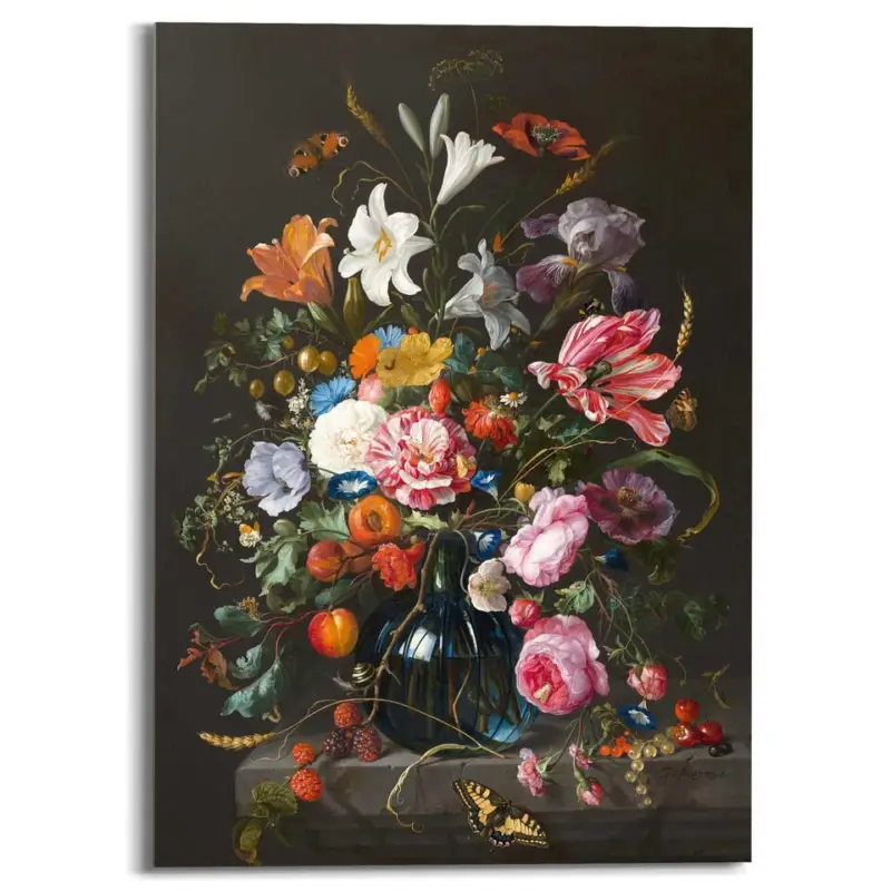 Affaire À Saisir Plexiglasschilderij De Heem Stilleven bloemen op vaas - 70 x 50