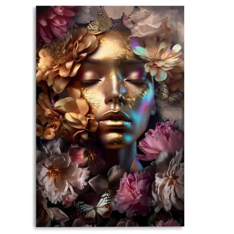 Authentique Glasschilderij Golden Dream - 116 x 78 - Goudkleurig