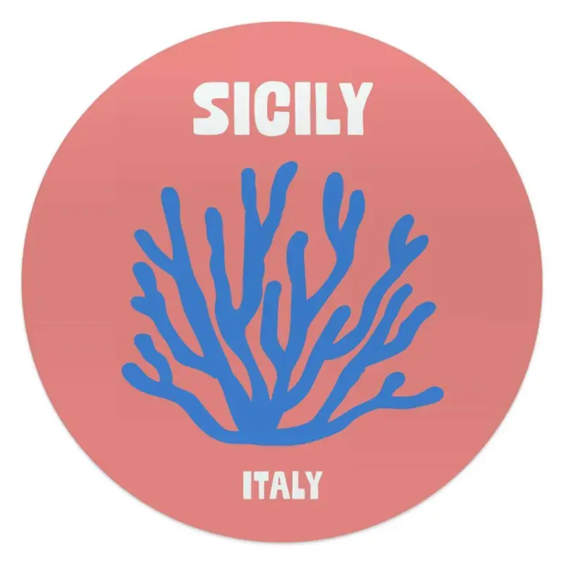 Affaire À Saisir Glasschilderij Sicilië - Ø 50 - Roze