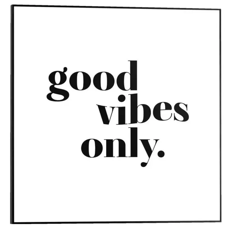Poster met lijst Good Vibes Only - 50x50 cm Super Prix