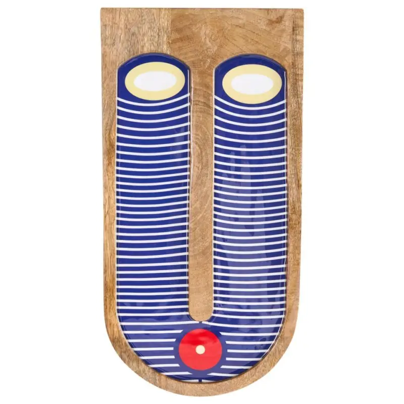 JIMETA - Wanddecoratie - Blauw - Mangohout Soldes