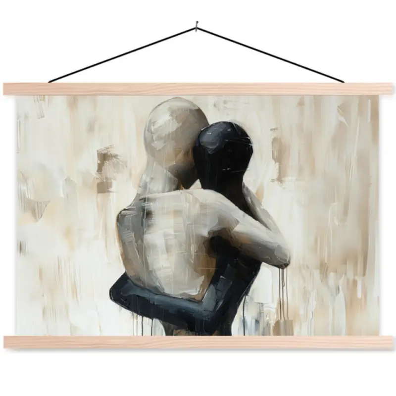 Achat Immédiat Schoolplaat 120x80 cm Abstract Abstract - Liefde - Zwart wit - Modern