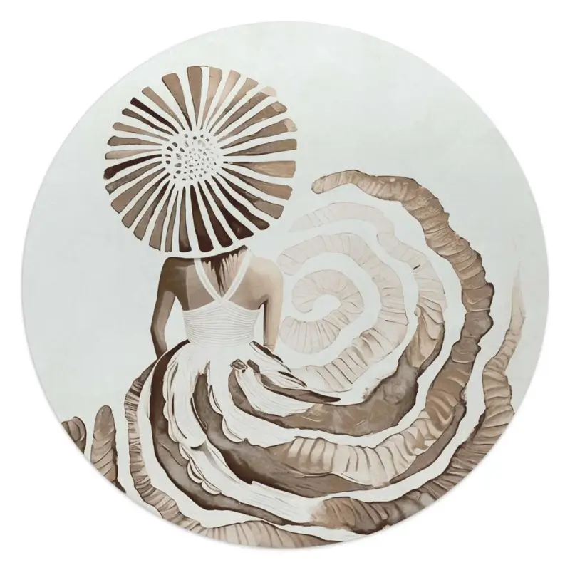 Achetez Aujourd’hui Glasschilderij Jurk in aardetinten - Ø 50 - Bruin