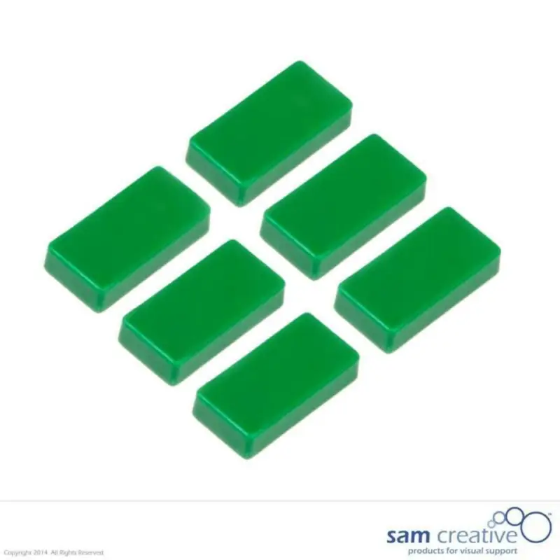 Set Rechthoekige Magneten 12x24mm groen (6 stuks) Meilleur Choix