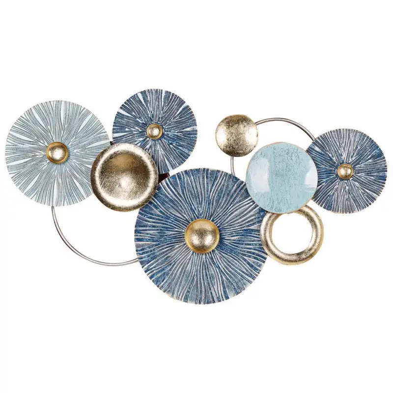 Offre Spéciale ACTINIUM - Wanddecoratie - Blauw/Goud - Metaal