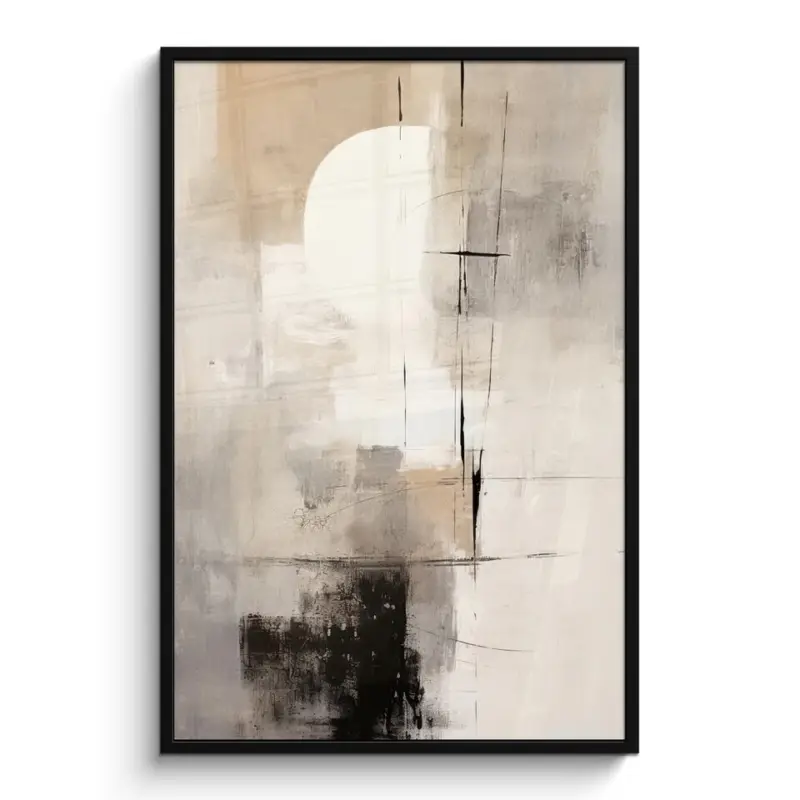 Retour Gratuit Poster met lijst 80x120 cm Abstract - Kunst - Grijs