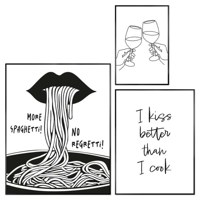 Set poster met lijst - Italiaans diner Prix Réduit