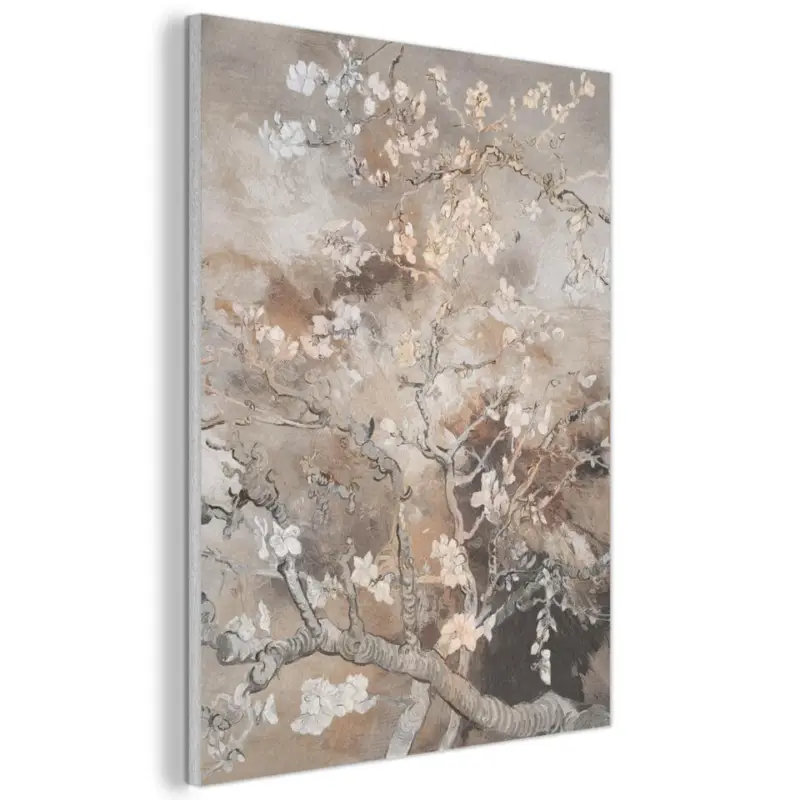Akoestisch Schilderij 60x80 cm Amandelbloesem - Kunst - Van Gogh - Beige - Nouvel Arrivage