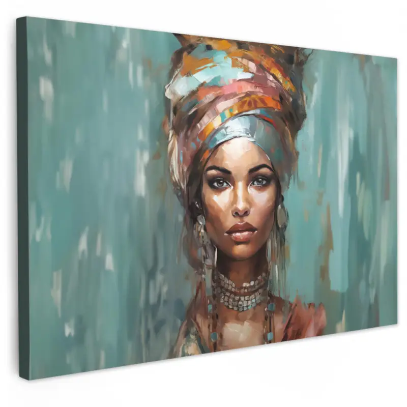 Acheter En Ligne Canvas Schilderij 60x40 cm Vrouw - Kunst - Sieraden - Portret