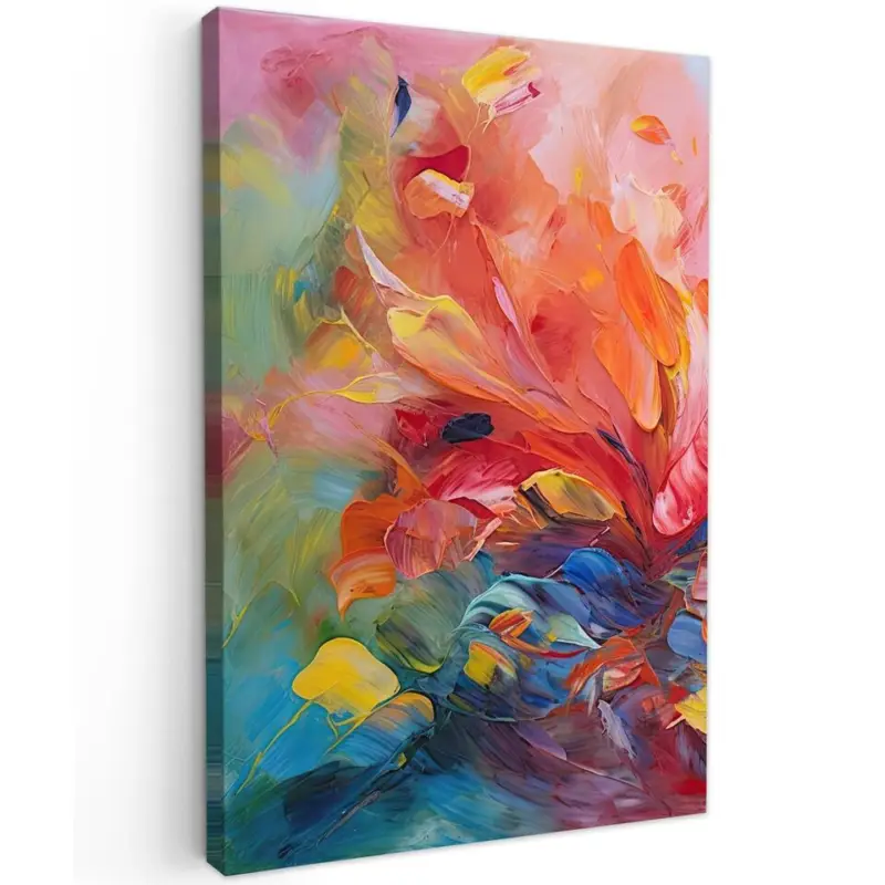 Remise Canvas Schilderij 80x120 cm Olieverf - Kunst - Abstract - Kleurrijk