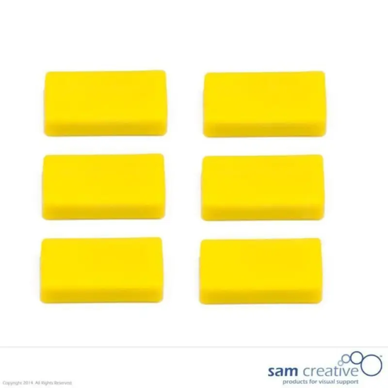 Affaire À Saisir Set Rechthoekige Magneten 12x24mm geel (6 stuks)