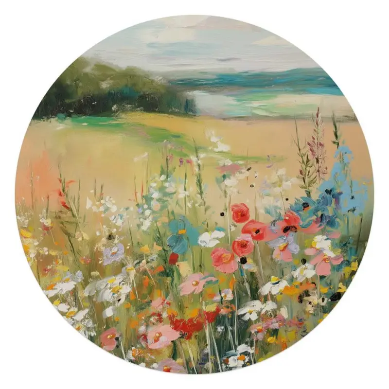 Acheter En Ligne Glasschilderij Zomers strand - Ø 70 - Beige