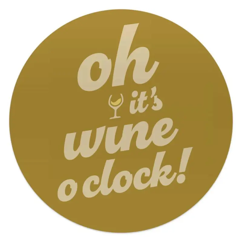 Commande En Gros Glasschilderij Tijd voor wijn - Ø 50 - Geel