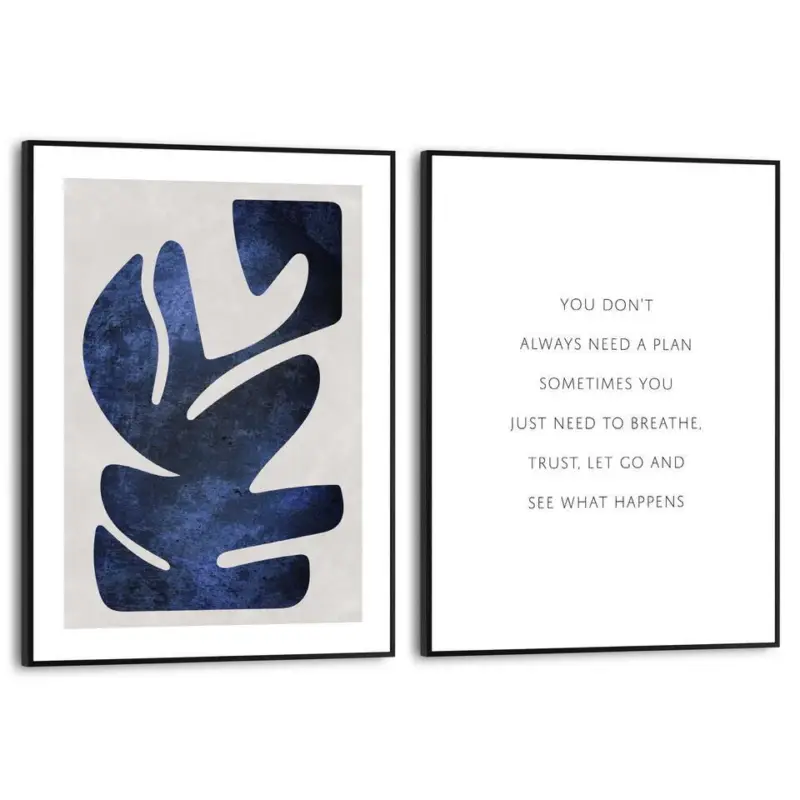 Set poster met lijst - Abstract Blue Livraison Express