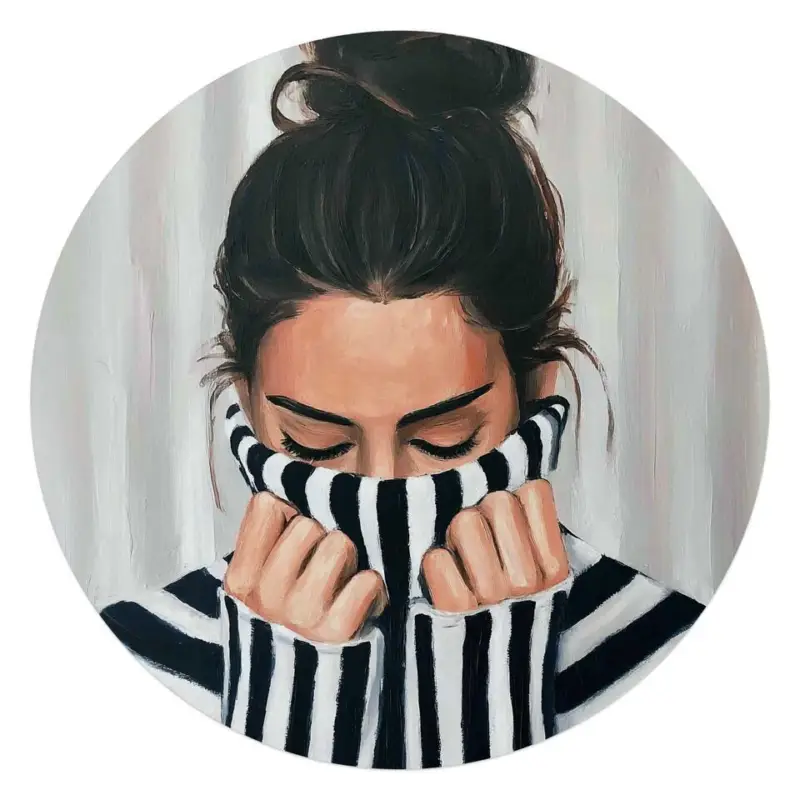 Achat Immédiat Glasschilderij Rustige sfeer - Ø 70 - Zwart-Wit