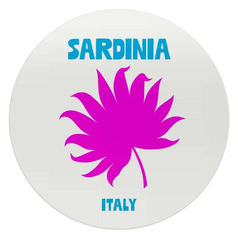 Dernière Chance Glasschilderij Sardinië - Ø 50 - Roze