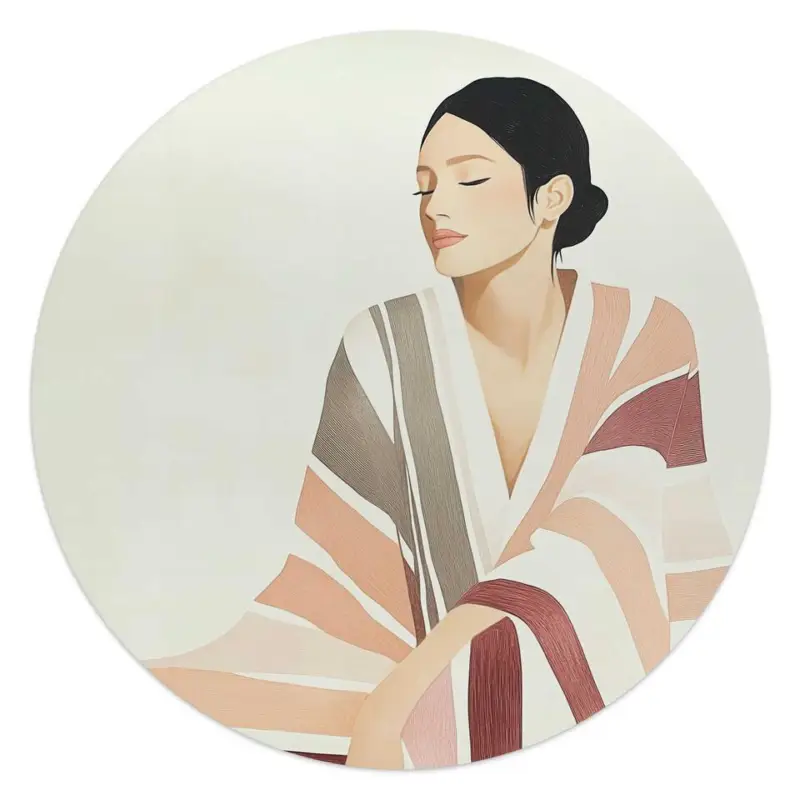 Commander Vite Glasschilderij Rustige elegantie - Ø 50 - Beige