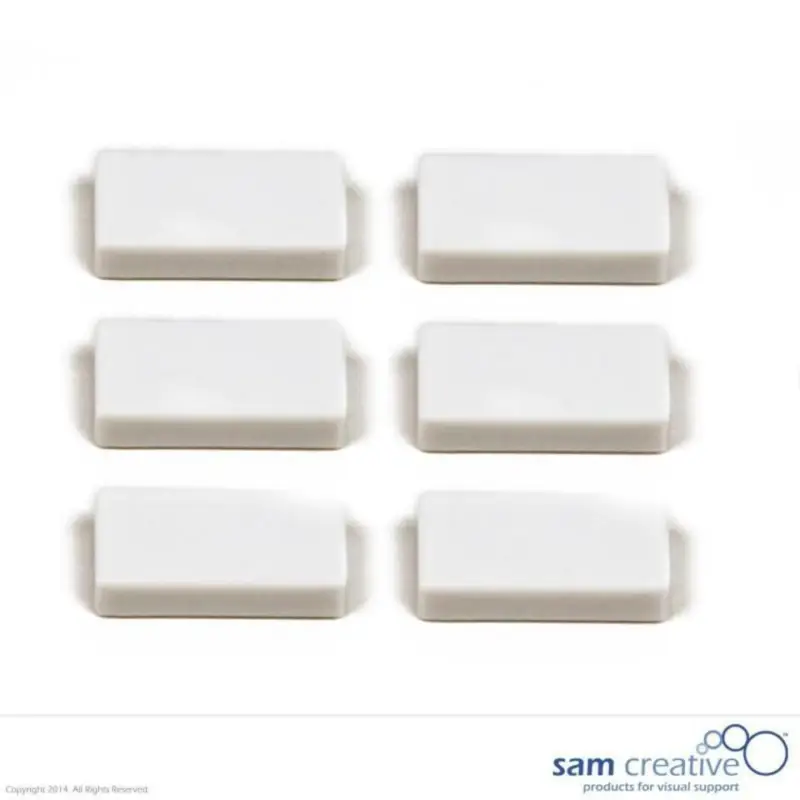 Pas Cher Set Rechthoekige Magneten 12x24mm wit (6 stuks)