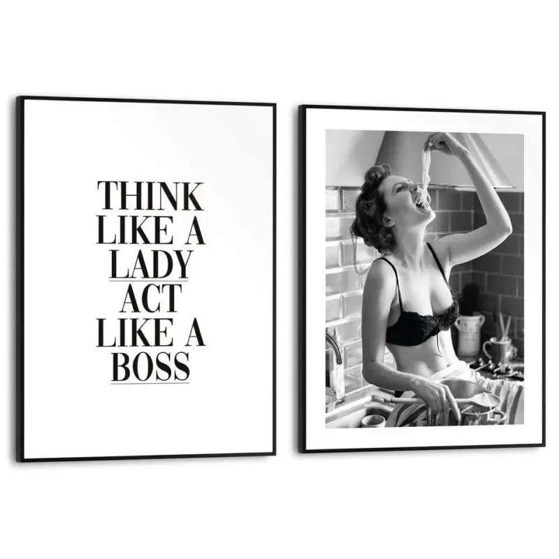 Set poster met lijst - Pasta Lady Livraison Gratuite