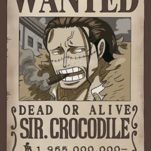 Paiement Sécurisé Poster One Piece - Wanted Crocodile Wano 38x52cm