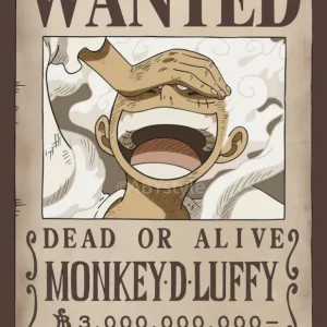Satisfait Ou Remboursé Poster One Piece - Wanted Luffy Wano 38x52cm