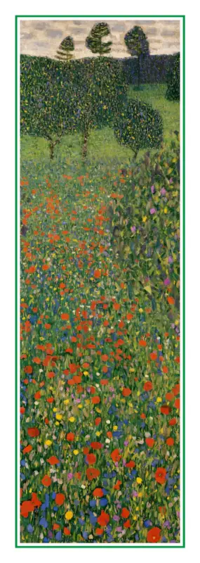 Kunstdruk Gustav Klimt - Poppy Field 25x70cm Nouveauté