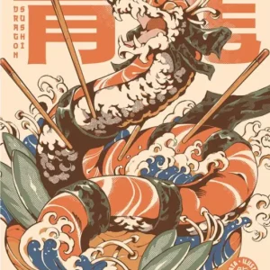 Achat Immédiat Poster Ilustrata - Dragon Sushi 61x91,5cm