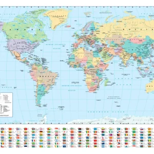 Usine Directe Poster Harper Collins - World Map 21 - Engels - 91,5x61cm