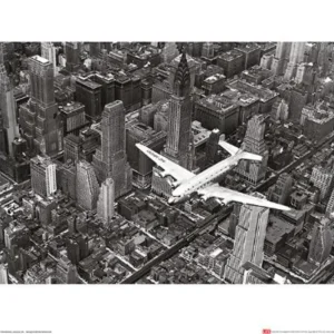 Bon Marché Kunstdruk Time Life - DC-4 Over Manhattan 40x50cm