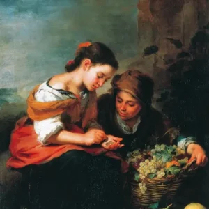 Expédié Aujourd’hui Kunstdruk B.E. Murillo - Die kleine Obsthändlerin 48x69cm
