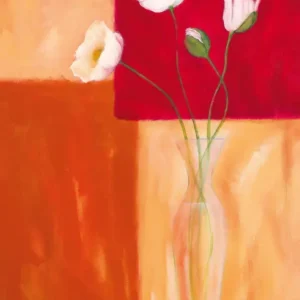 Certifié Kunstdruk Günter Gohn - Mohn mit Siena-Braun 60x80cm