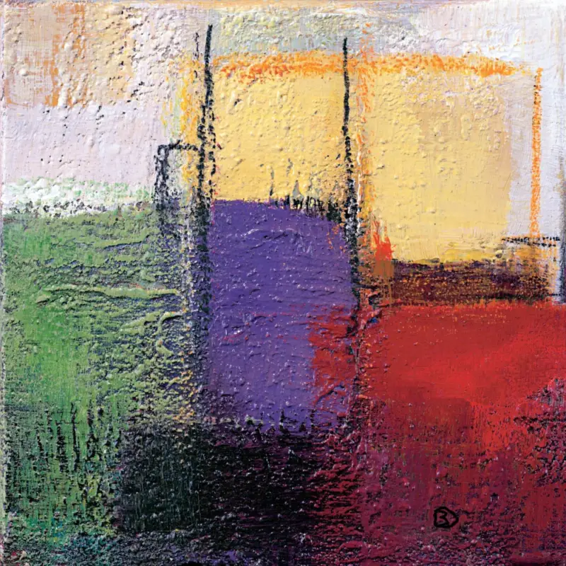 Bon Plan Kunstdruk Bea Danckaert - Violet Statics III 40x40cm