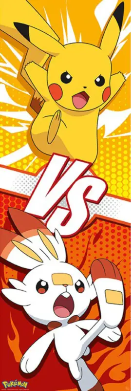Usine Directe Poster Pokémon - Pikachu and Scorbunny 53x158cm
