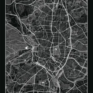 Solde Poster Madrid City Map 61x91,5cm
