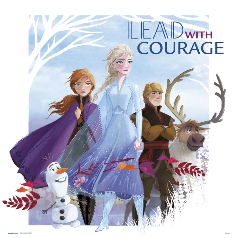 Kunstdruk Frozen - Lead With Courage 30x30cm Prix Cassé