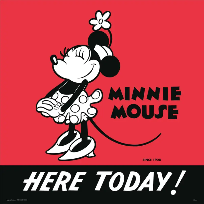 Dernier Modèle Kunstdruk Disney - Minnie 90 I 30x30cm