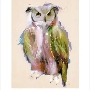 Usine Directe Kunstdruk Owl Paint 50x70cm
