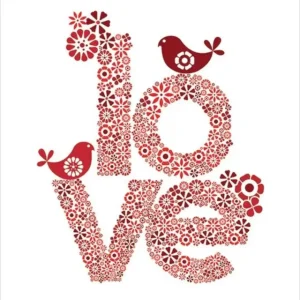 Réduction Kunstdruk Valentina Ramos - Red Love 40x50cm