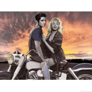 Solde Kunstdruk Joshua M Nelson - Sunset Ride 80x60cm