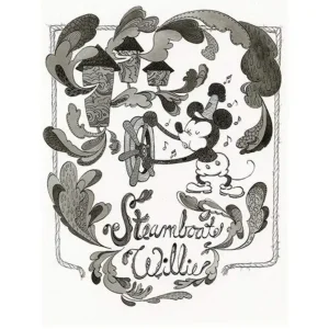 Commande En Gros Kunstdruk Mickey Mouse - Steamboat Willie Steam 60x80cm