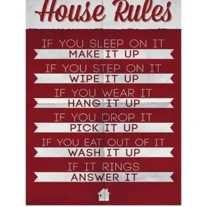 Prix Choc Kunstdruk House Rules 60x80cm