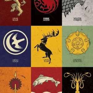 Dernier Modèle Kunstdruk Game of Thrones - Sigils 60x80cm