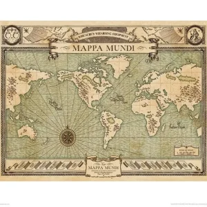 Kunstdruk Fantastic Beasts - Mappa Mundi 50x40cm Livraison Express