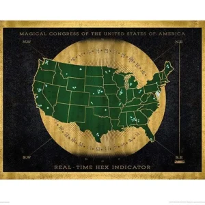 Seulement Aujourd’hui Kunstdruk Fantastic Beasts - Hex indicator map 40x50cm