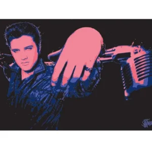 Promotion Kunstdruk Elvis Presley - Microphone 40x50cm