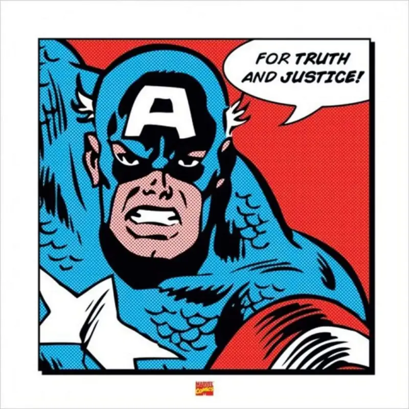 Kunstdruk Captain America - For truth and justice 40x40cm Usine Directe