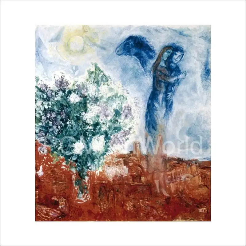 Commander Vite Kunstdruk Marc Chagall - Die Liebenden über St.Paul 70x70cm